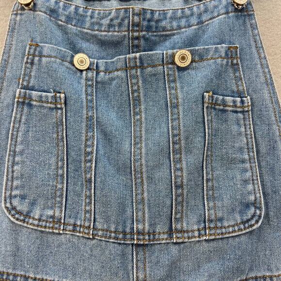 Misslook Bib Overalls Women's Size M Blue Distressed Adjustable Western Normcore - Picture 14 of 16